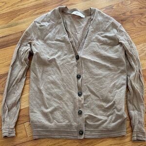 Tory Burch Beige/Tan Button-Up Cardigan Wool Sweater Size XS